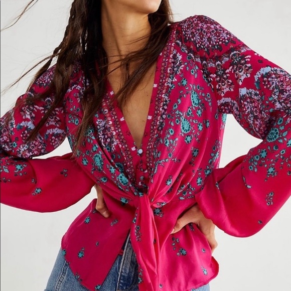Run Free Printed Blouse by Free People - Picture 1 of 7
